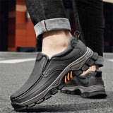 Men's Faux Leather Casual Shoes Slip-On Comfortable Anti-Slip Work Shoes