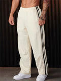 Men's Casual Side Striped Elastic Waist Sports Trousers
