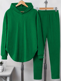 Women's Autumn Loose Fit Cozy Drop Shoulder Hoodie and Pants Set