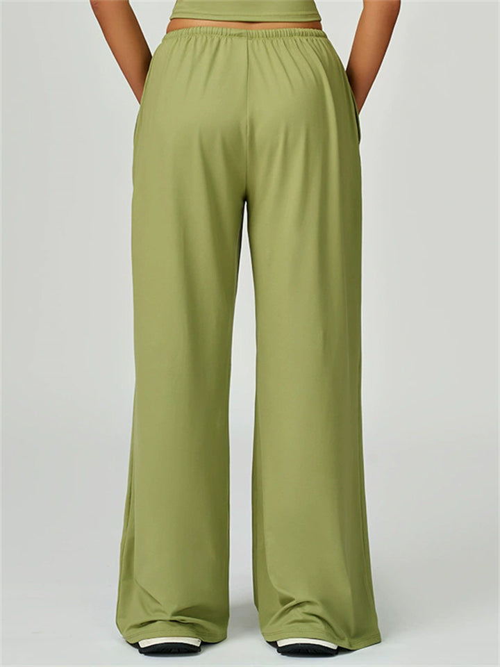 ‌Women's Comfy Candy Color Drawstring Loose Fit Flowy Pants‌