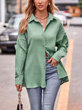 Comfortable Relaxed Lapel Button Breathable Blouses for Women