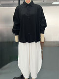 Women's 2Pcs Solid Color Long Sleeve Button Up Cardigan Shirt & Pants Set