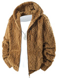‌Men's Fashion Cozy Zip Up Hooded Fleece Jacket for Winter
