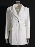 Women's Fashion Notched Collar Long Sleeve Blazer Coat