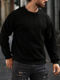Men's Autumn Cable-Knit Round Neck Casual Sweatshirts