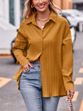 Comfortable Relaxed Lapel Button Breathable Blouses for Women