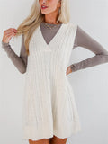Women's Casual Solid Color Sleeveless Sweater Dress
