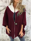Women's Autumn Casual Contrast Collar Zip Up Half Sleeve Coats