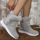 Women's Winter Solid Thickened Fleece Snow Boots