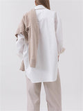 Women's Long Sleeve Turn-down Collar Basic Blouses
