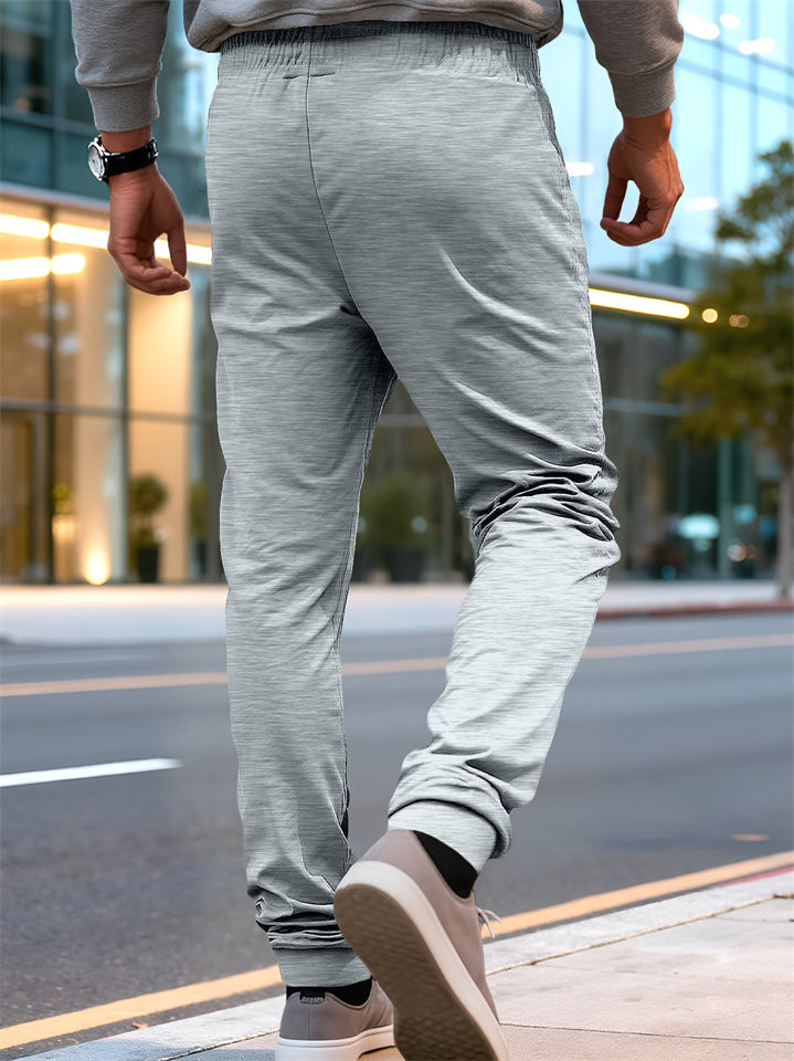 Men's Autumn Drawstring Zipper Sporty Fitted Pants