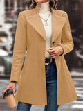 Women's Autumn Solid Color Single Breasted Lapel Long Sleeve Coat
