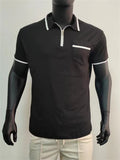 Men's Sports Fashion Quarter-Zip Polo Shirt for Summer