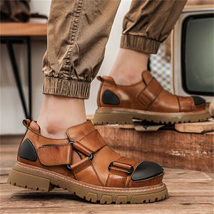 Men's Fashion British Style Round Toe Leather Low Top Boots