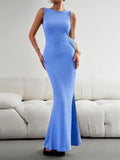 Knitted Sleeveless Ribbed Maxi Dress for Women