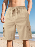 Men's Casual Drawstring Pocket Cargo Shorts