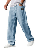 Male's Summer Simple Style Solid Color Casual Straight Trousers