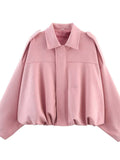 Women's Trendy Zipper Chic BatWing Sleeve Bomber Jackets