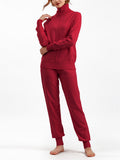 Winter Home Turtleneck Knit Sweater + Sweatpants