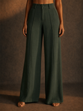 Women High Waist Wide Leg Pants Office Trousers