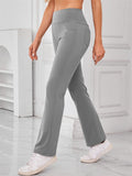 Women's Casual Solid Color High Waist Flared Pants