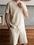 Men's Summer Vacation 2-Pieces V Neck Short Sleeve Loose Sets