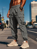 Men's Casual Linen Pockets Drawstring Jogger Pants