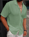 Men's Breathable Summer Hollow Short Sleeve Casual Shirts
