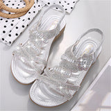 Women's Floral Rhinestone Flat Gorgeous Summer Sandals