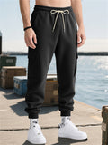 Male's Casual High Street Style Solid Color Pockets Cargo Jogger Trousers
