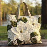Quilted Floral Canvas Tote Bag for Women