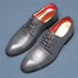 Men's Retro Chic Plaid Lace Up Dress Shoes