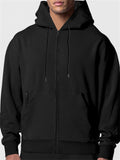 Men's Solid Color Casual Zip Hoodies with Pocket