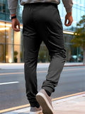 Men's Autumn Drawstring Zipper Sporty Fitted Pants