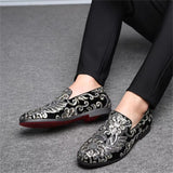 Male Luxurious Floral Sequined Wedding Party Dress Shoes
