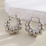 Vintage Exaggerated Bubble Hoop Earrings for Lady