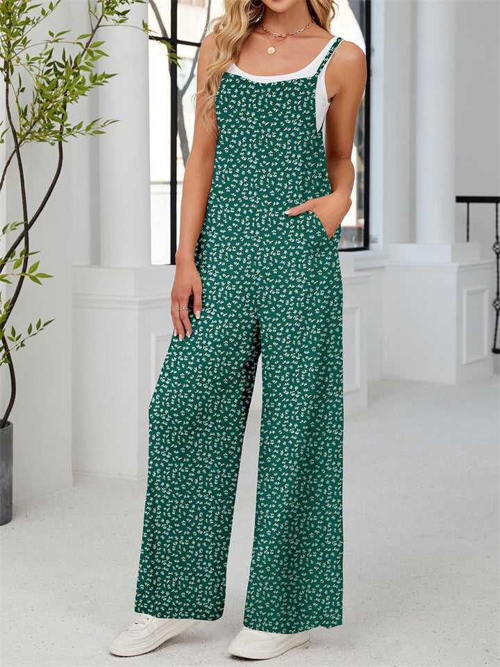 Women's Summer Casual Floral Print Strap Jumpsuits