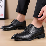 Men's Unique Crocodile Print Business Dress Shoes