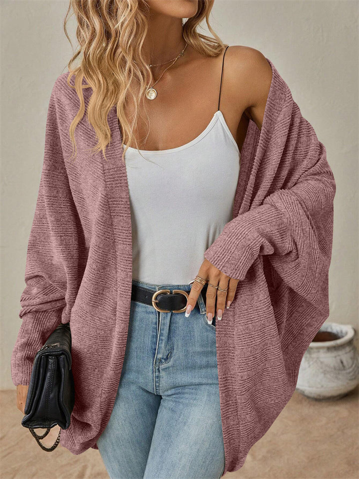 Women's Solid Color BatWing Sleeve Cardigan Sweater