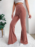 Women's Stylish Elastic Waist Corduroy Flared Pants