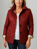 Women's Trendy Solid Color Lapel Single Breasted Quilted Jackets