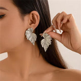 Luxury Vintage Maple Leaf Piercing Earrings for Lady