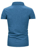 Men's Plaid Contrast Color Short Sleeve Polo Shirts