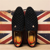 Men's Vintage Faux Suede Leopard Head Badge Dress Shoes