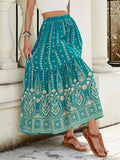 Women's Boho Holiday Style Print High Waist A-Line Beach Skirt