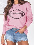 Women's GAME DAY Letter Print Round Neck Long Sleeve Shirts