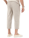 Men's Causal Folded Hem Stretch Cropped Pants