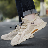 Male's Faux Leather Mesh Patchwork Outdoor Elastic Laces Sneakers