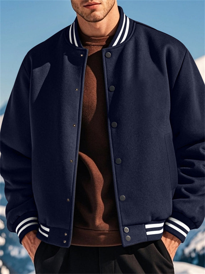 Casual Men's Loose Stand Collar Baseball Jackets