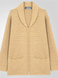 Men's Autumn Solid Color Pit Stripe Lapel Cardigan Sweaters